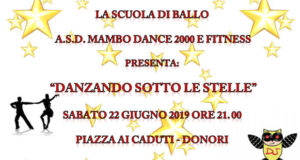 Banner Danzando Sotto le Stelle, 19° Anniversario della Scuola di Ballo Mambo Dance 2000 e Fitness - Donori - 22 Giugno 2019 - ParteollaClick