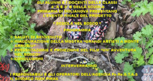 Banner Evento finale del progetto LA SCUOLA NEL BOSCO, con mostra e proiezione film - Dolianova - 3 Giugno 2019 - ParteollaClick