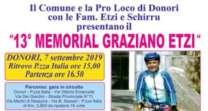 Banner 13° Memorial Graziano Etzi - Donori, Piazza Italia - 7 Settembre 2019 - ParteollaClick