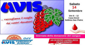 Banner Giornata della Donazione di Sangue - Settimo San Pietro, Casa Dessy - 14 Settembre 2019 - ParteollaClick