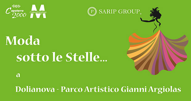 Banner Moda Sotto le Stelle, sfilata al Parco Artistico Gianni Argiolas - Dolianova - 8 Settembre 2019 - ParteollaClick