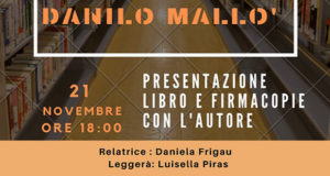 Banner Presentazione del libro MEMORIE DI UN'ANIMA di Danilo Mallò - Dolianova, Biblioteca Comunale - 21 Novembre 2019 - ParteollaClick