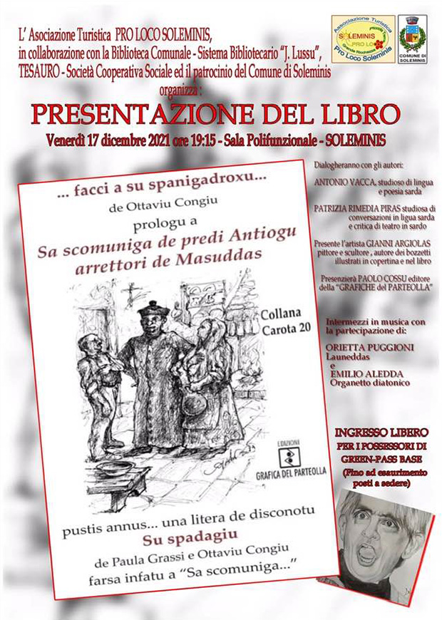 Soleminis: Presentazione del libro FACCI A SU SPANIGADROXU, di e  con Ottavio Congiu