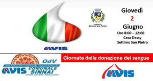 Banner Giornata della Donazione di Sangue 2022 - Settimo San Pietro - 2 Giugno 2022 - ParteollaClick