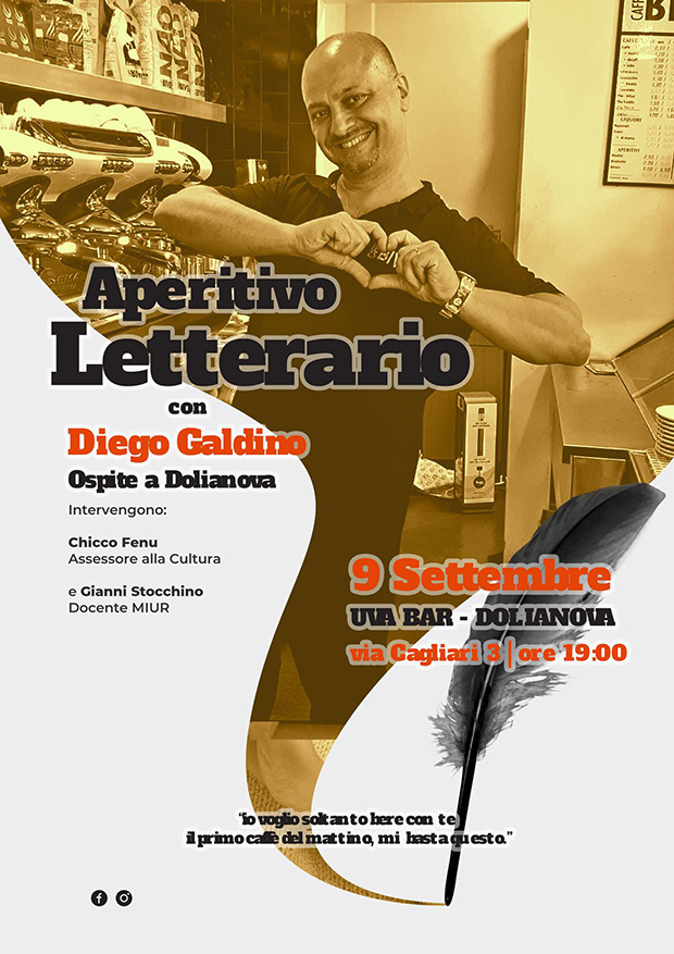 Aperitivo Letterario con Diego Galdino - Dolianova - 9 Settembre 2022 - ParteollaClick