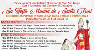 Banner Festeggiamenti Patronali di San Biagio e San Sebastiano 2023 - Dolianova, Chiesa di San Biagio - Dal 26 al 28 Agosto 2023